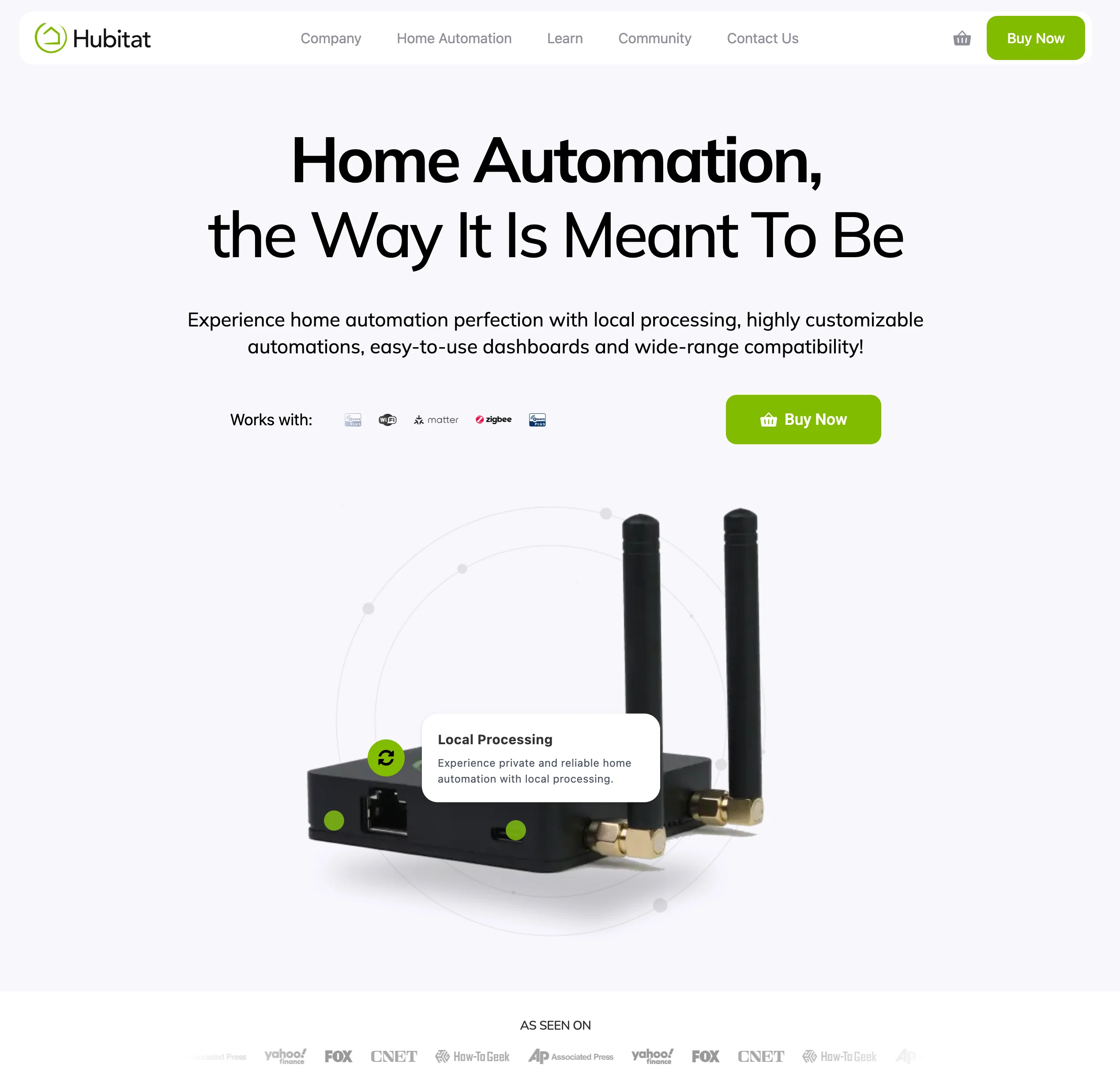 Hubitat Smart Home Platform project screenshot showing Local smart home automation platform with custom UI, mobile apps, and device integrations