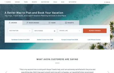 Avoya Travel project screenshot